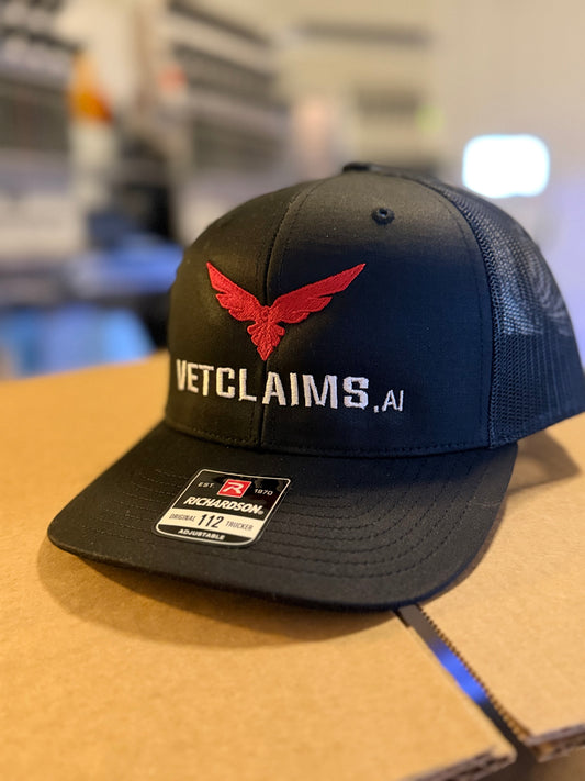 Richardson 112 Trucker style cap Embroidered with VETCLAIMS.ai Logo