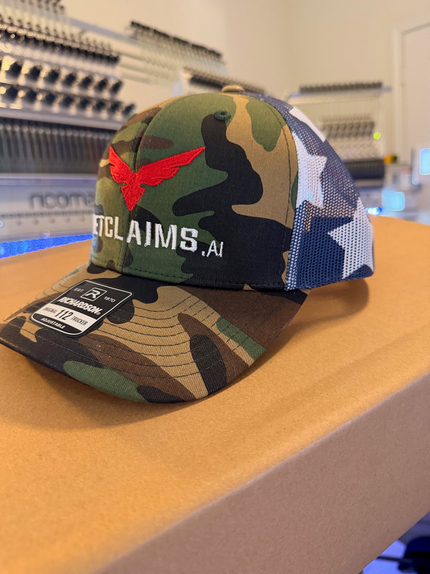 Richardson 112 Trucker style cap Embroidered with VETCLAIMS.ai Logo