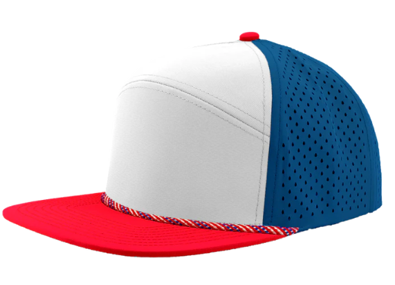 American Flag Acrylic Patch on Zapped Headwear Rope Hat