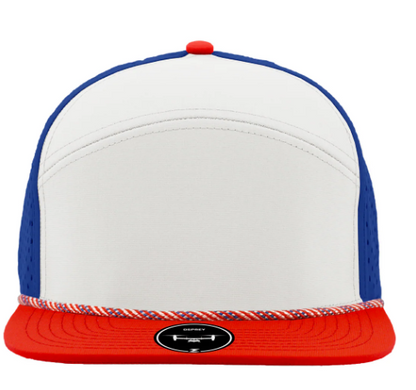 American Flag Acrylic Patch on Zapped Headwear Rope Hat